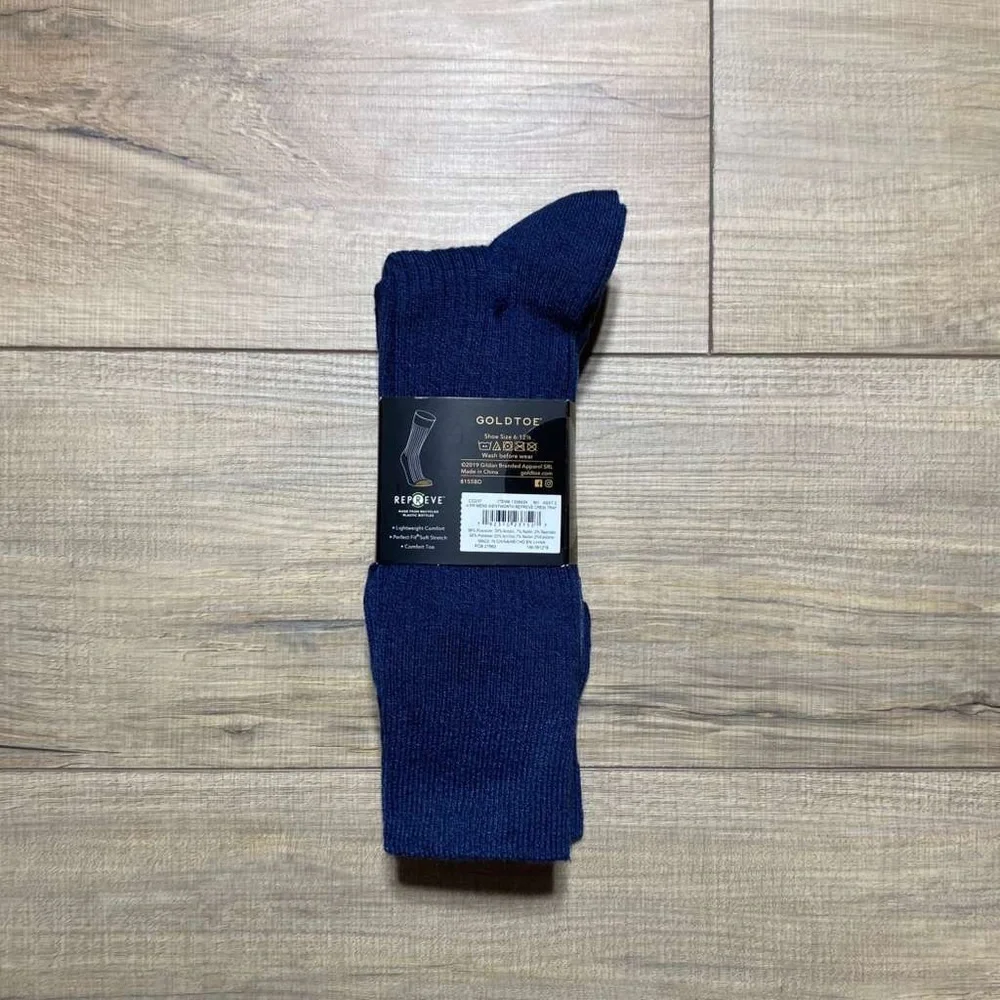 Wentworth‎ Goldtoe Mens Repreve Crew Socks 4-Pack Shoe Size 6 - 12 1/2